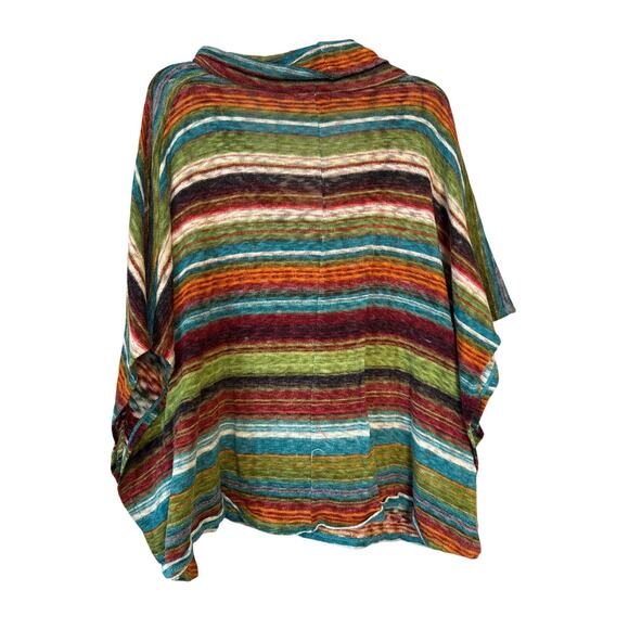 New Directions Sz L Open Arm Cowl Neck Poncho Sweater - Picture 5 of 6